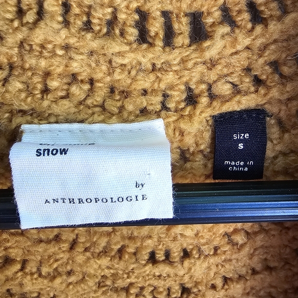 Anthropologie Alpaca Wool Mustard Open-Front Cardigan So Soft - Picture 4 of 5